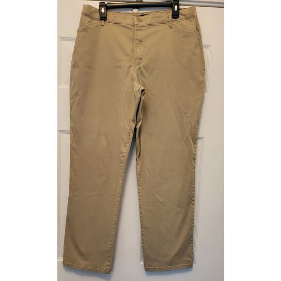 Lee Riders Casual High-Rise Khaki Chino Style Jeans Size 16 Medium - Picture 1 of 9